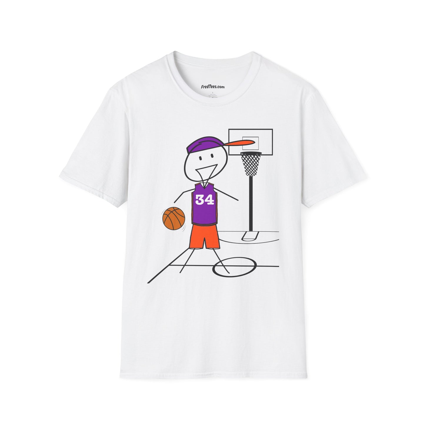 FRED is ready for the court! His forever motto - HAVE FUN, PLAY HARD, DON’T QUIT! Purple & Orange