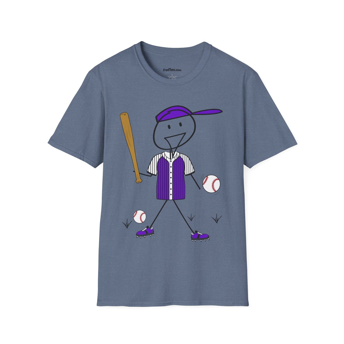 FRED is ready to PLAY BALL! His forever motto - HAVE FUN, PLAY HARD, DON’T QUIT! Purple Pinstripe