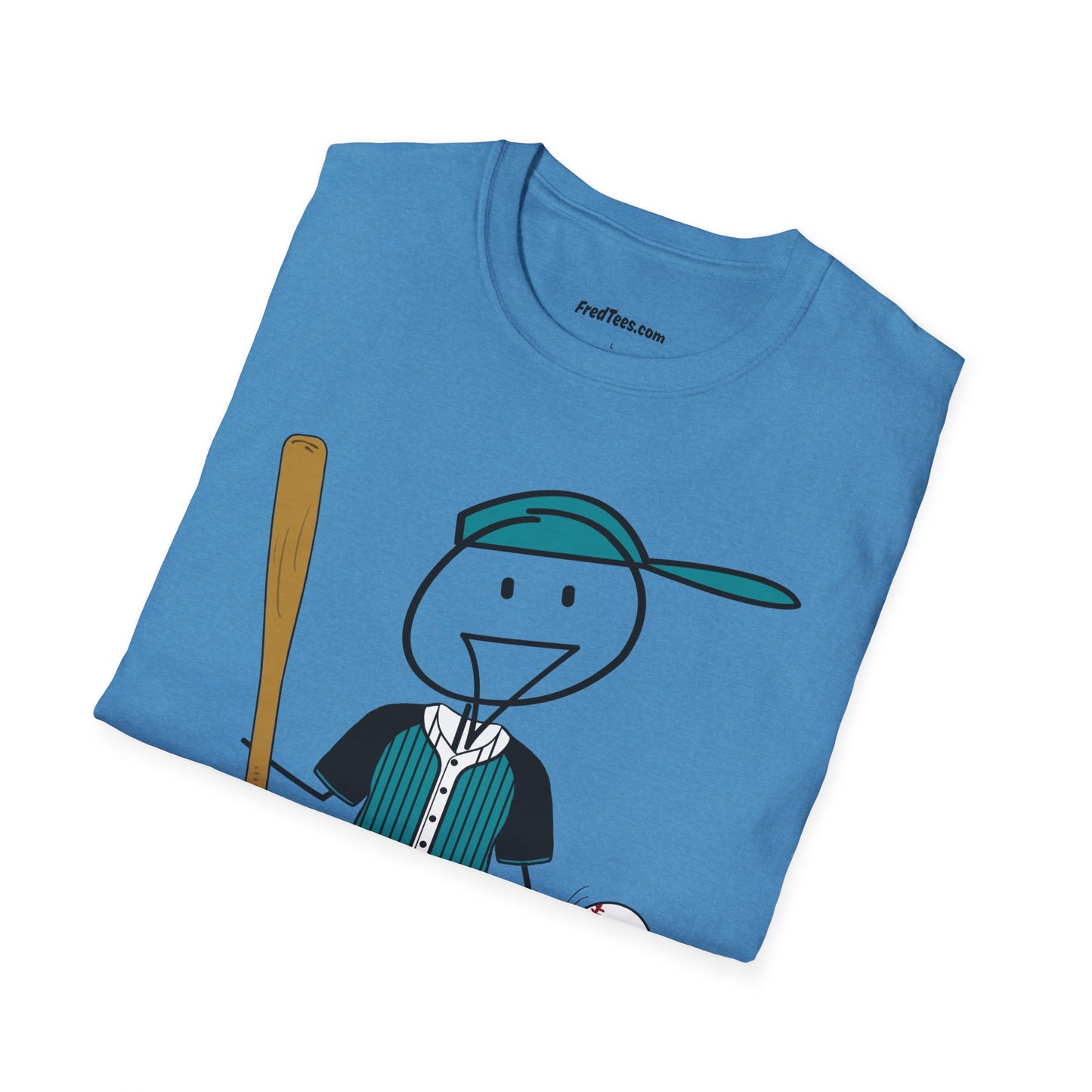 FRED is ready to PLAY BALL! His forever motto - HAVE FUN, PLAY HARD, DON’T QUIT! Teal & Black Pinstripe