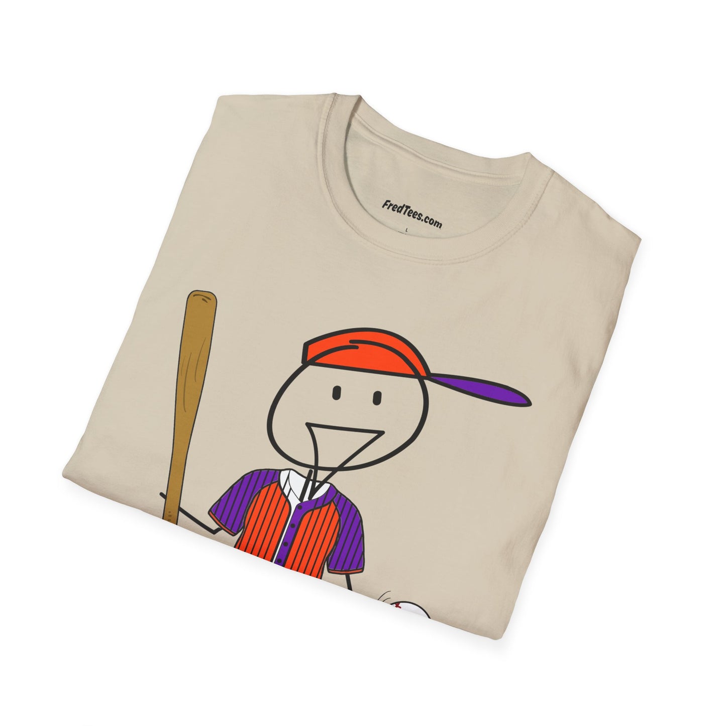 FRED is ready to PLAY BALL! His forever motto - HAVE FUN, PLAY HARD, DON’T QUIT! Orange & Purple Pinstripe