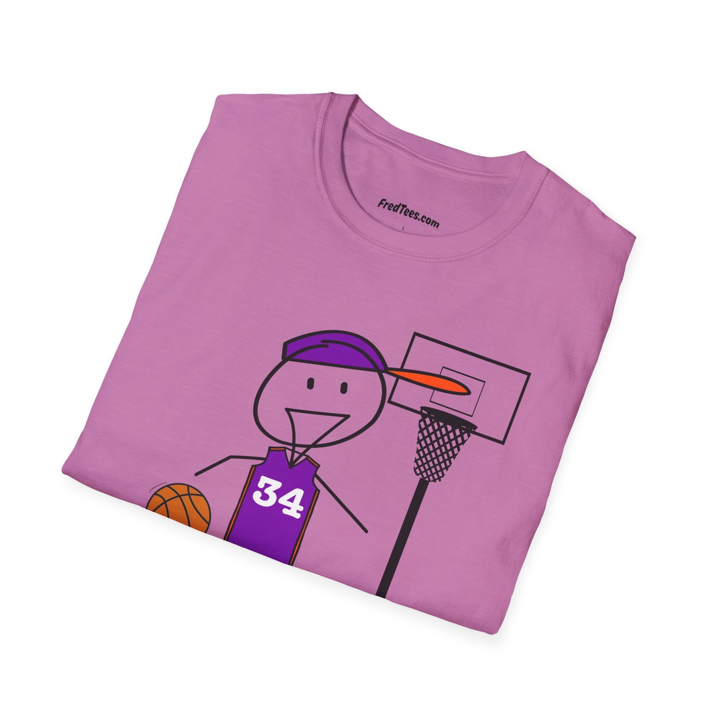 FRED is ready for the court! His forever motto - HAVE FUN, PLAY HARD, DON’T QUIT! Purple & Orange