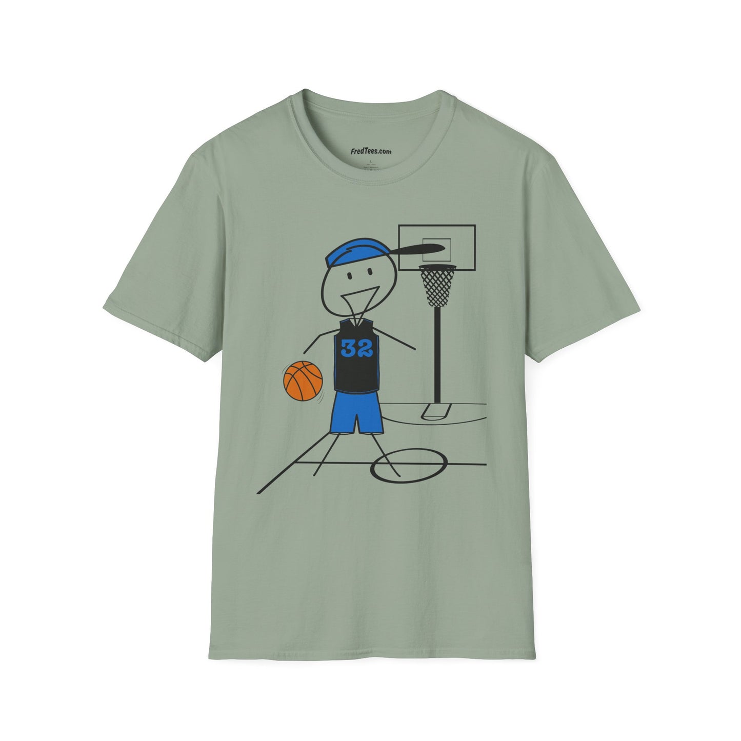 FRED is ready for the court! His forever motto - HAVE FUN, PLAY HARD, DON’T QUIT! Sky Blue & Black