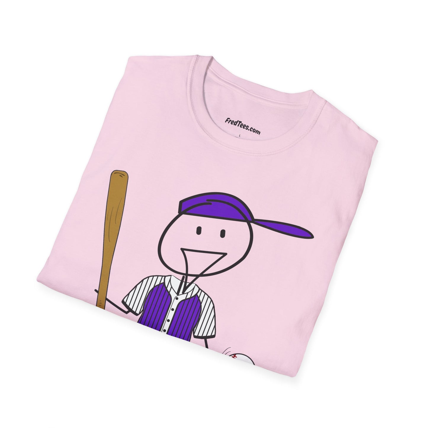 FRED is ready to PLAY BALL! His forever motto - HAVE FUN, PLAY HARD, DON’T QUIT! Purple Pinstripe