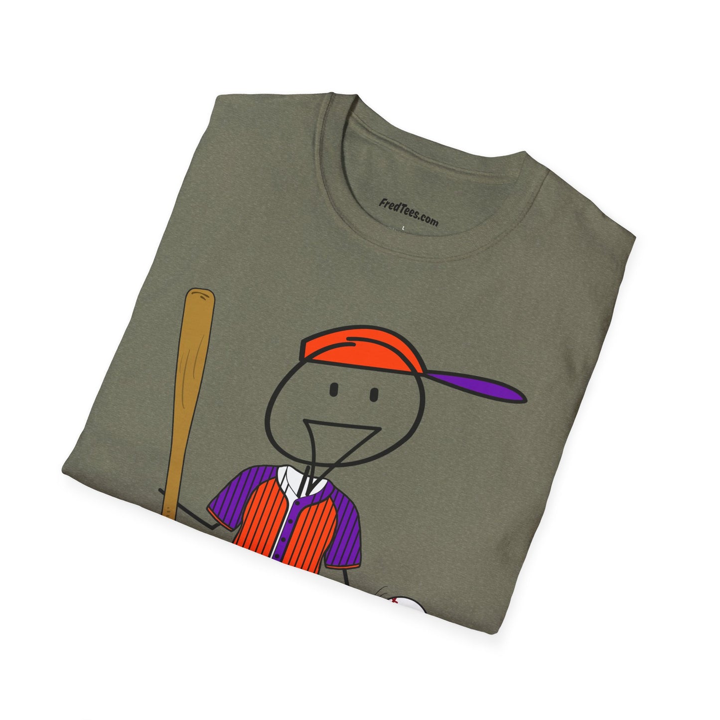 FRED is ready to PLAY BALL! His forever motto - HAVE FUN, PLAY HARD, DON’T QUIT! Orange & Purple Pinstripe