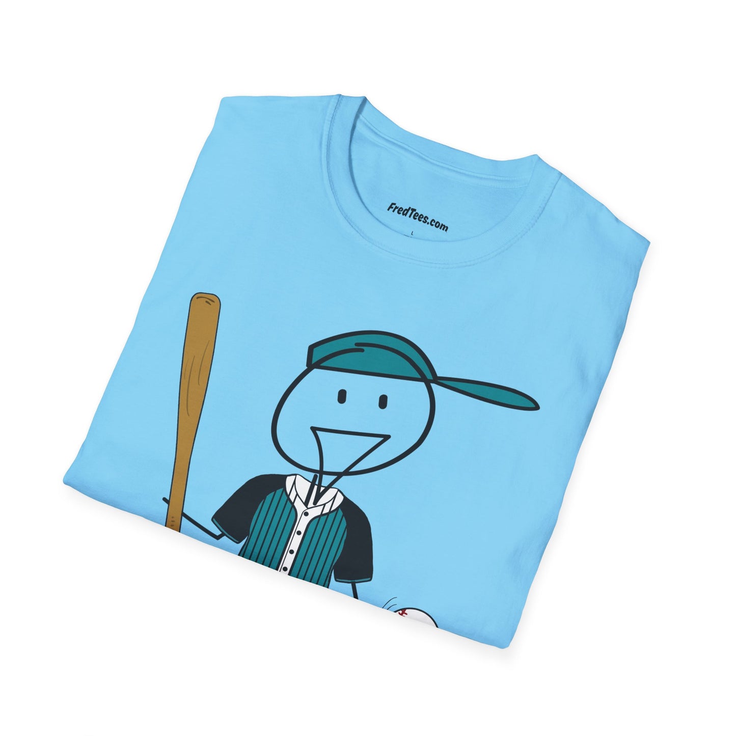 FRED is ready to PLAY BALL! His forever motto - HAVE FUN, PLAY HARD, DON’T QUIT! Teal & Black Pinstripe