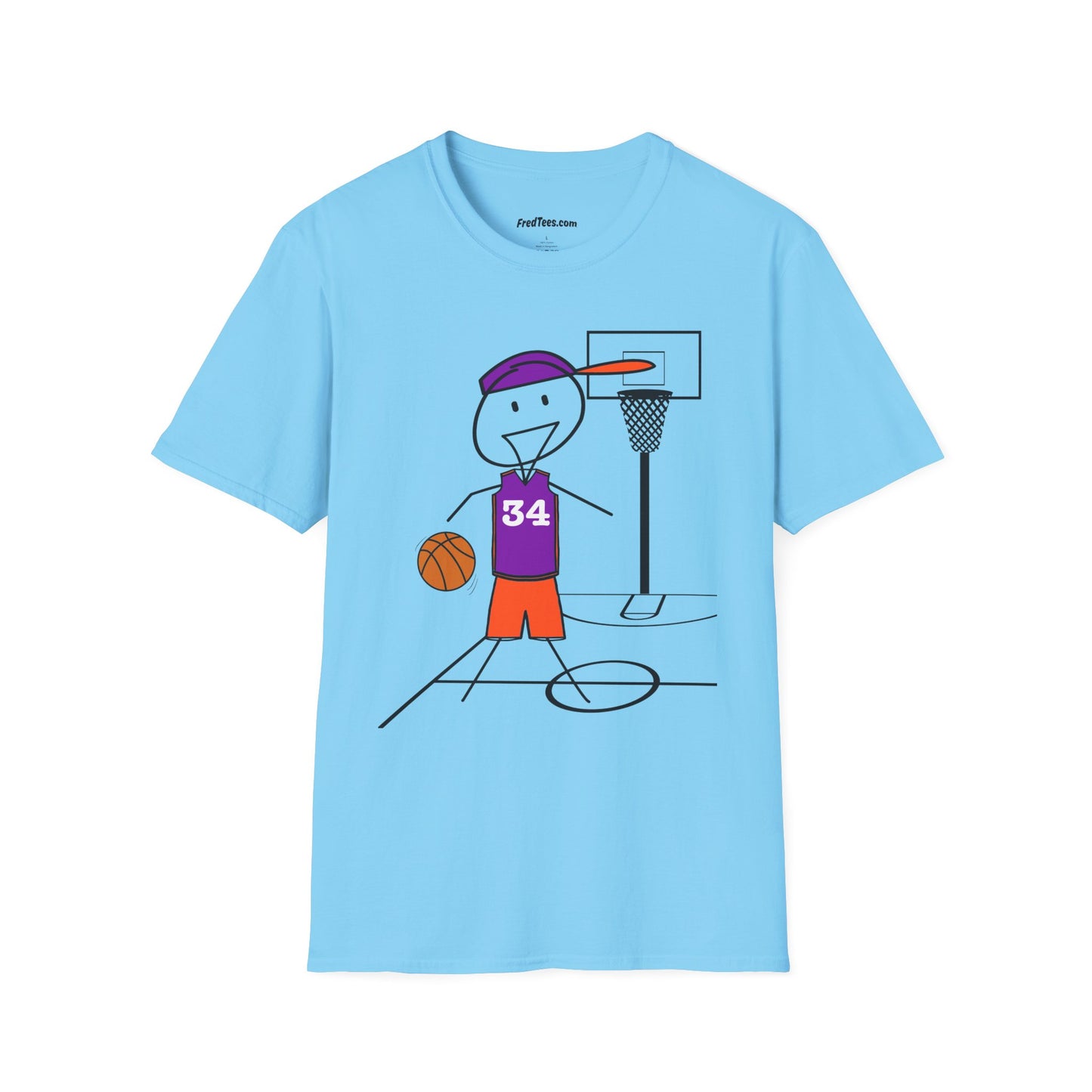 FRED is ready for the court! His forever motto - HAVE FUN, PLAY HARD, DON’T QUIT! Purple & Orange