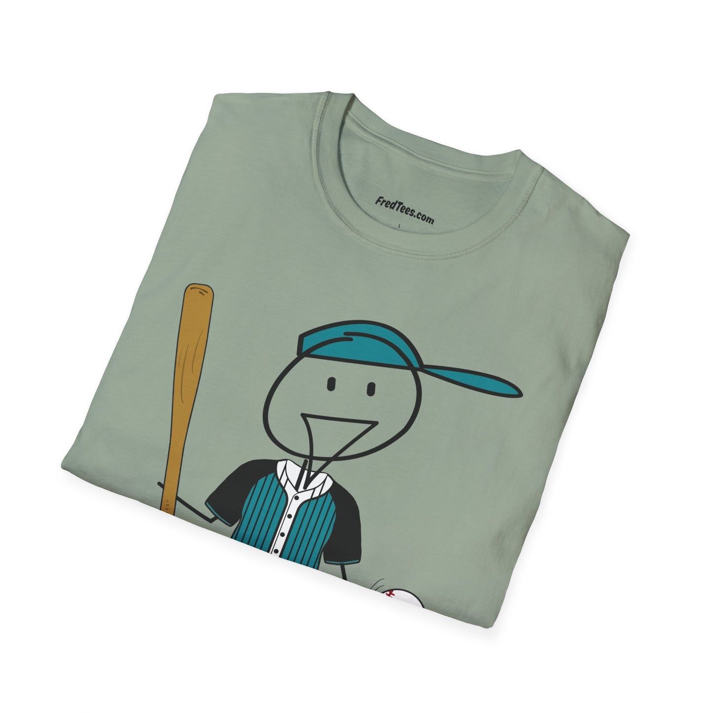FRED is ready to PLAY BALL! His forever motto - HAVE FUN, PLAY HARD, DON’T QUIT! Teal & Black Pinstripe