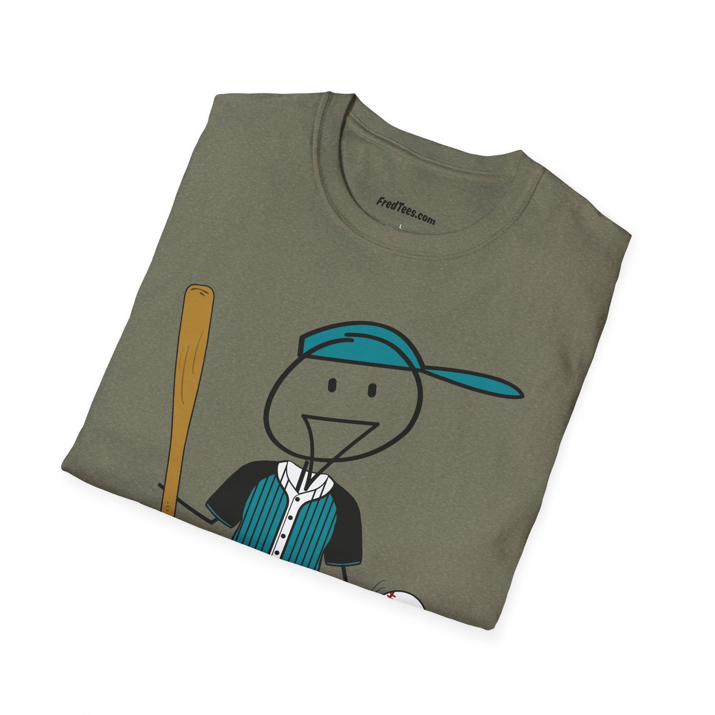 FRED is ready to PLAY BALL! His forever motto - HAVE FUN, PLAY HARD, DON’T QUIT! Teal & Black Pinstripe