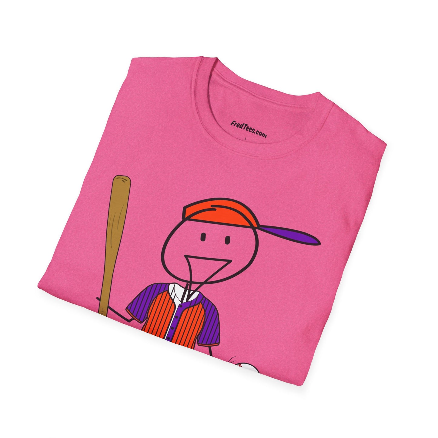 FRED is ready to PLAY BALL! His forever motto - HAVE FUN, PLAY HARD, DON’T QUIT! Orange & Purple Pinstripe