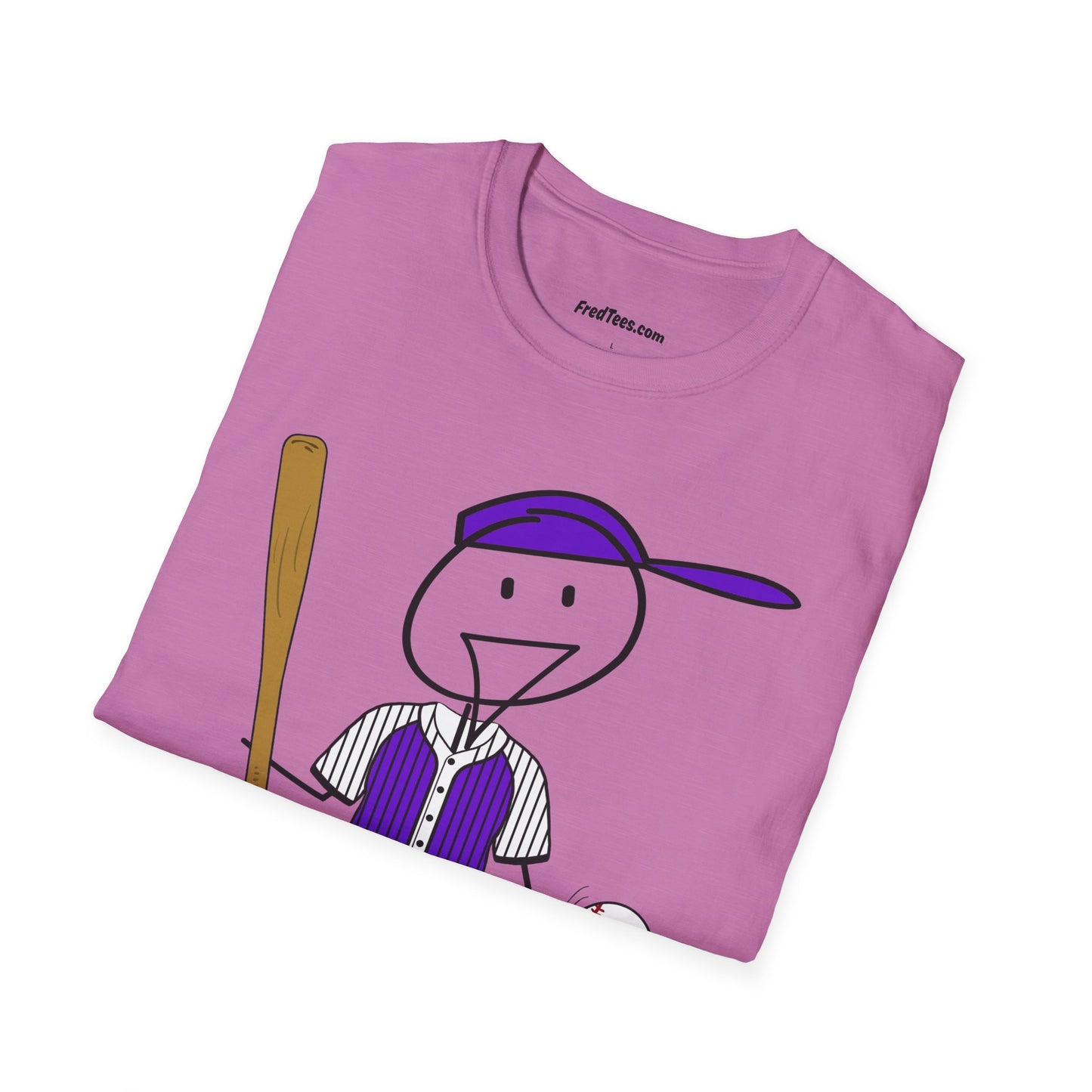 FRED is ready to PLAY BALL! His forever motto - HAVE FUN, PLAY HARD, DON’T QUIT! Purple Pinstripe