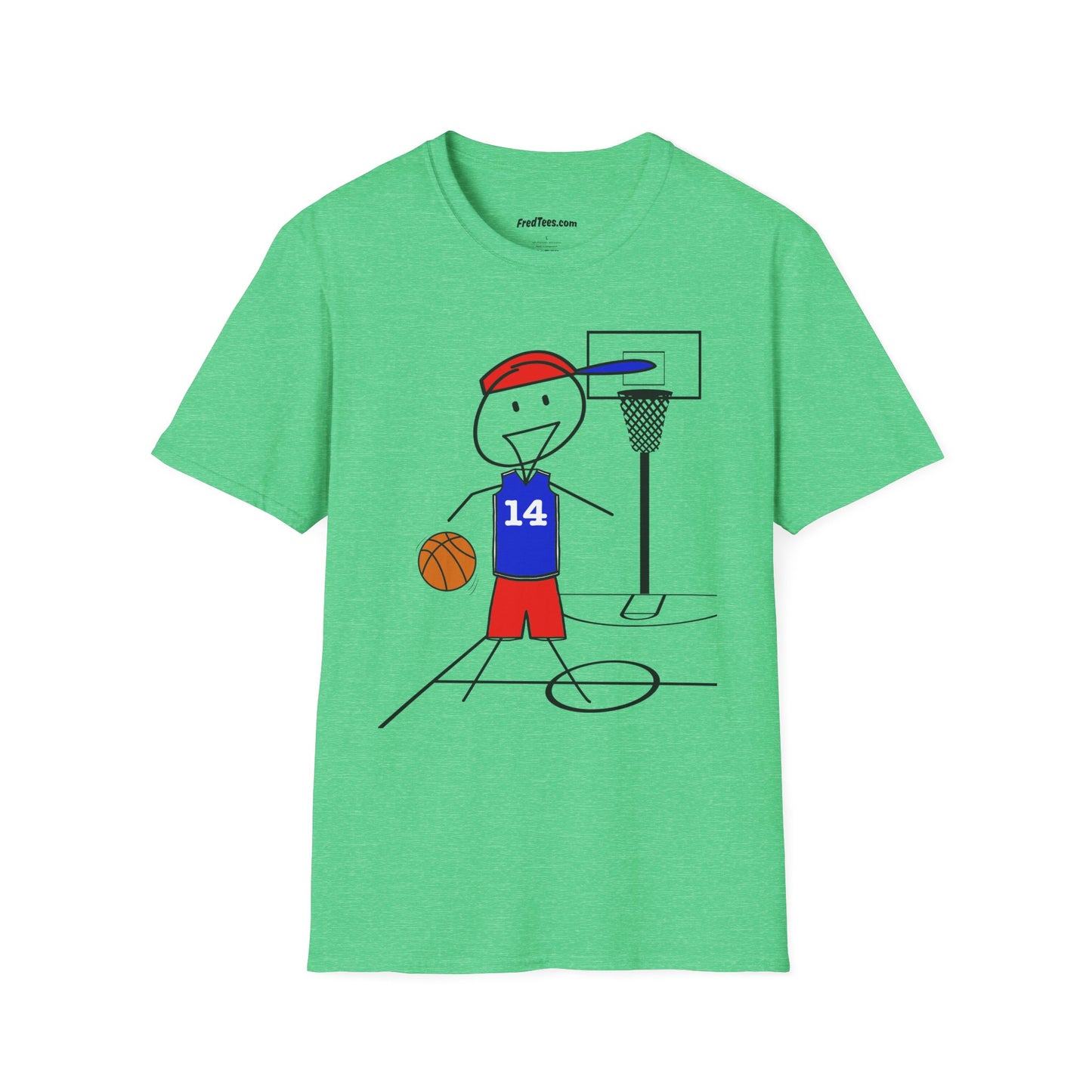 FRED is ready for the court! His forever motto - HAVE FUN, PLAY HARD, DON’T QUIT! Red & Blue
