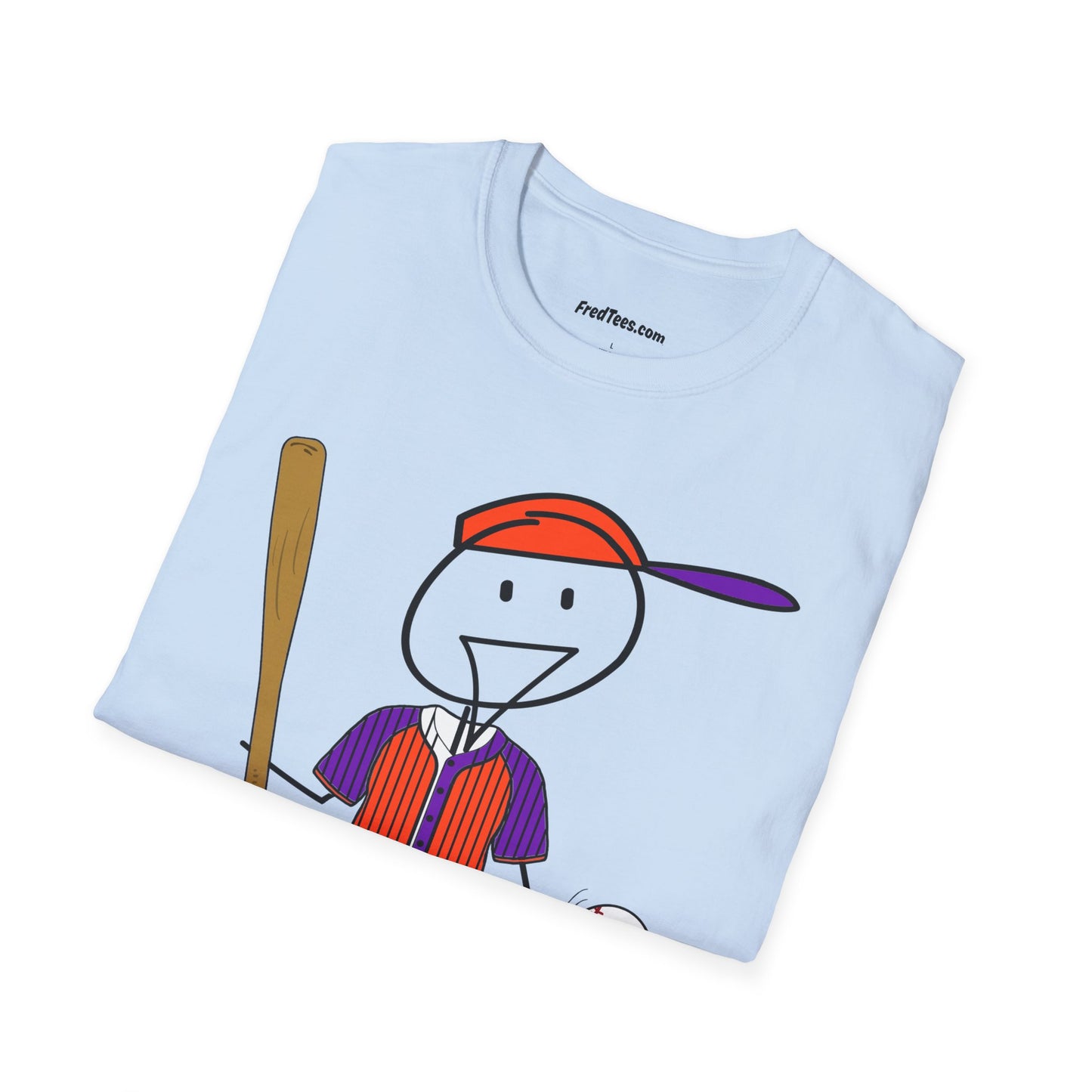 FRED is ready to PLAY BALL! His forever motto - HAVE FUN, PLAY HARD, DON’T QUIT! Orange & Purple Pinstripe