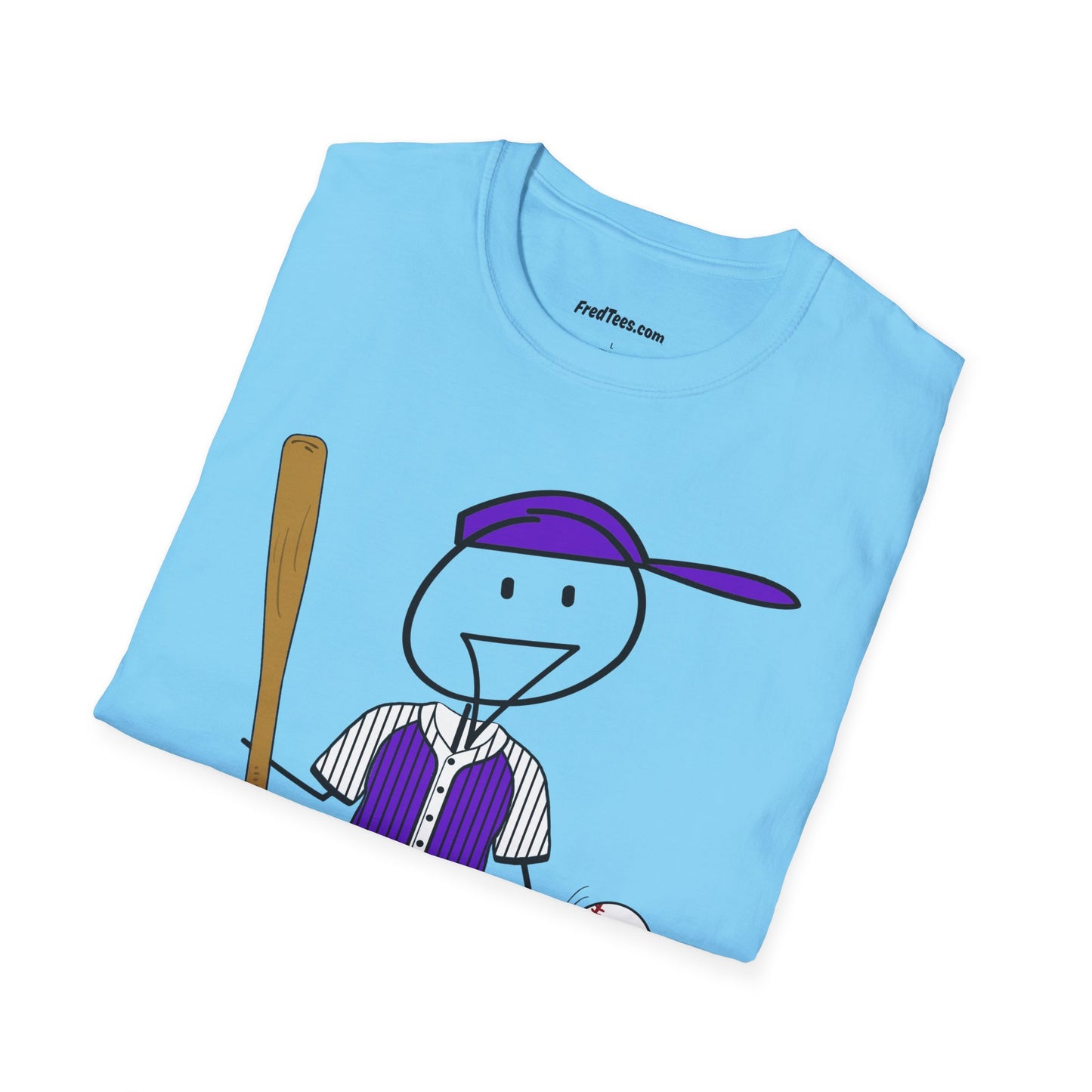 FRED is ready to PLAY BALL! His forever motto - HAVE FUN, PLAY HARD, DON’T QUIT! Purple Pinstripe