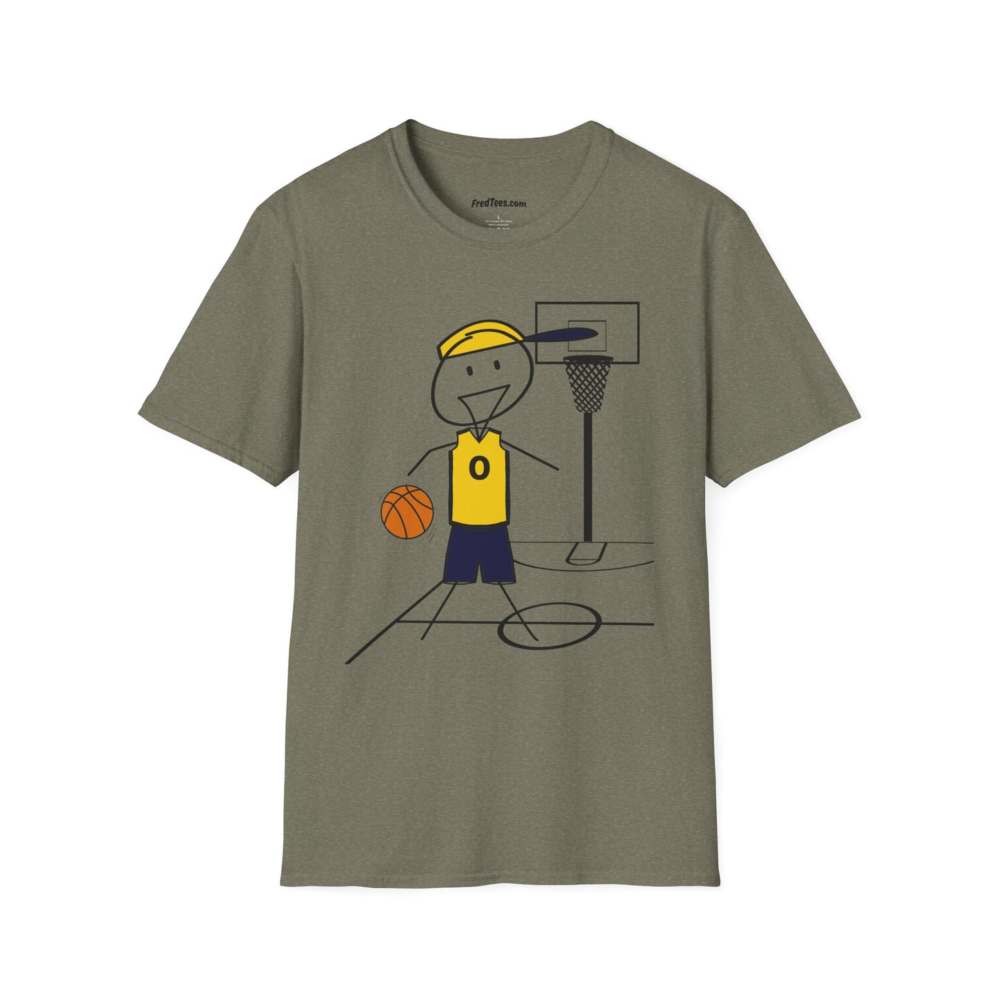 FRED is ready for the court! His forever motto - HAVE FUN, PLAY HARD, DON’T QUIT! Navy & Yellow