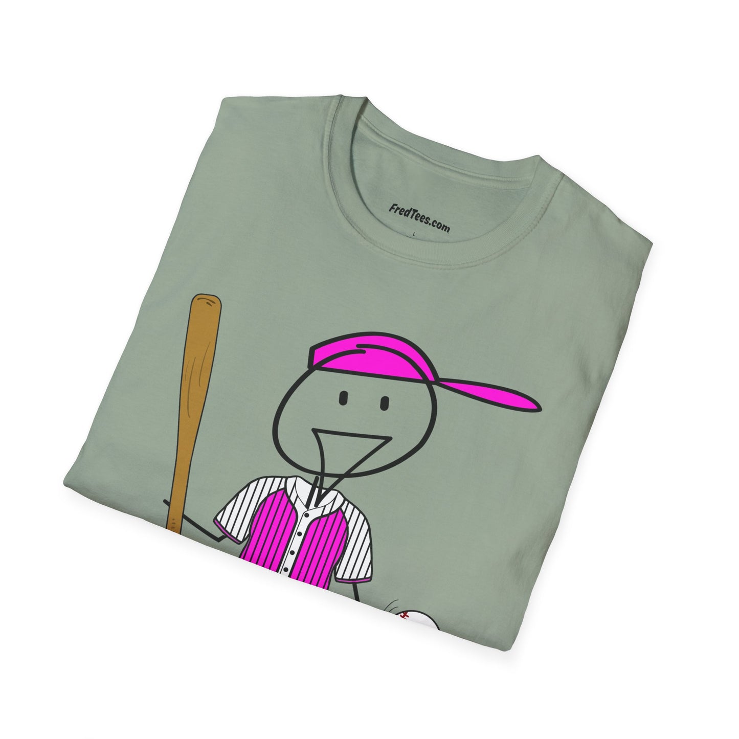 FRED is ready to PLAY BALL! His forever motto - HAVE FUN, PLAY HARD, DON’T QUIT! Hot Pink Pinstripe