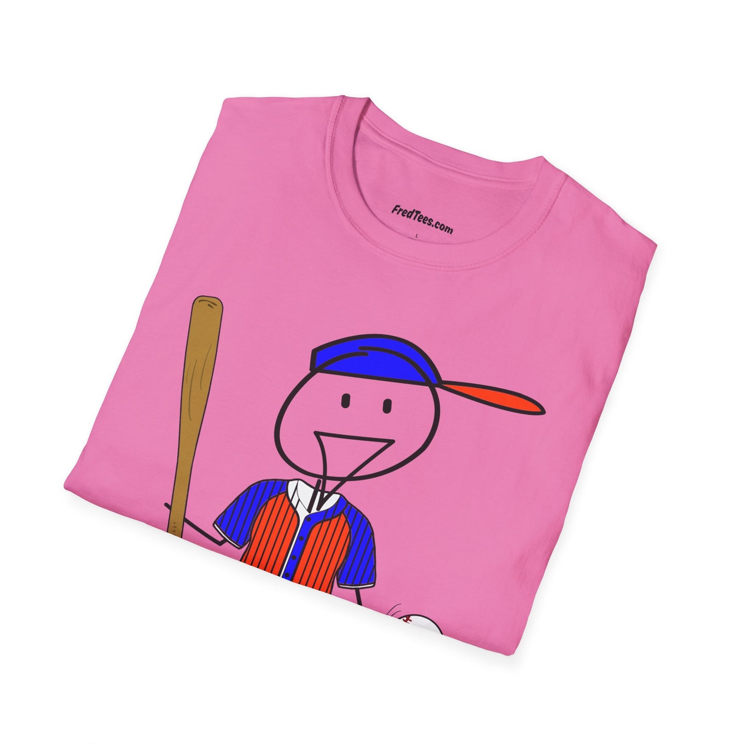 FRED is ready to PLAY BALL! His forever motto - HAVE FUN, PLAY HARD, DON’T QUIT! Orange & Royal Pinstripe