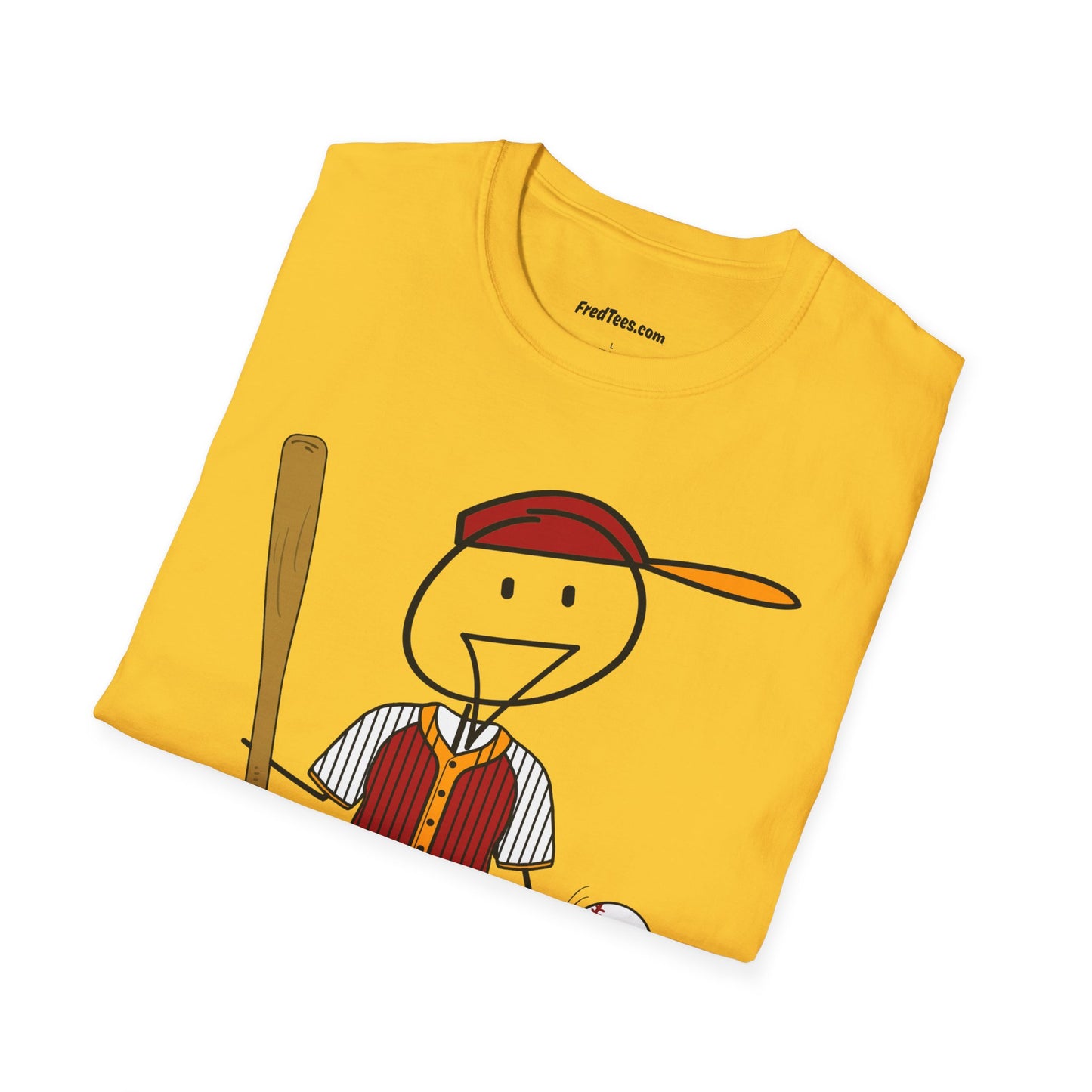 FRED is ready to PLAY BALL! His forever motto - HAVE FUN, PLAY HARD, DON’T QUIT! Red and gold pinstripe