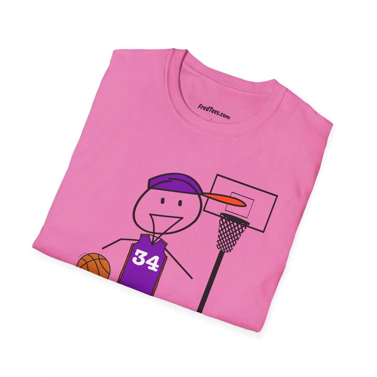 FRED is ready for the court! His forever motto - HAVE FUN, PLAY HARD, DON’T QUIT! Purple & Orange