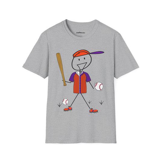 FRED is ready to PLAY BALL! His forever motto - HAVE FUN, PLAY HARD, DON’T QUIT! Orange & Purple Pinstripe