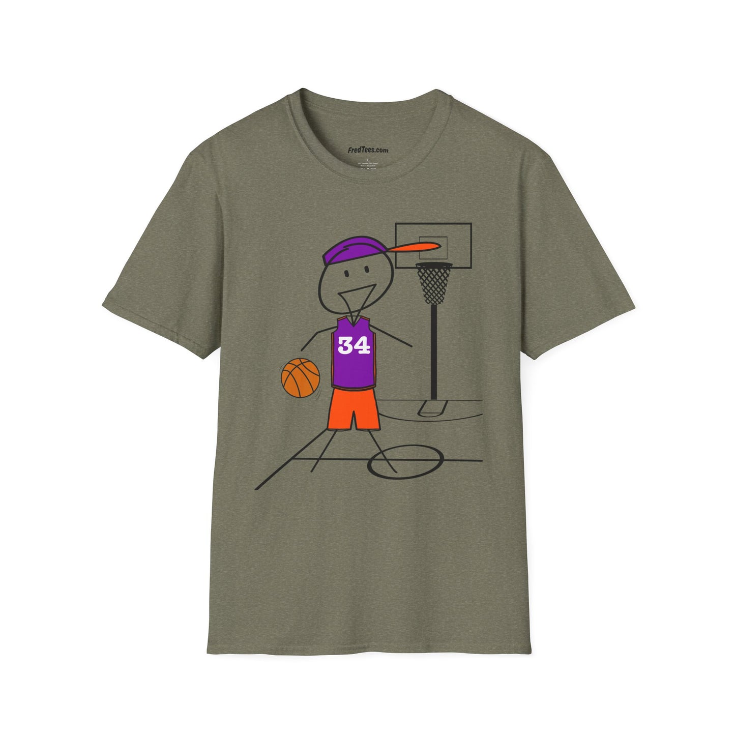 FRED is ready for the court! His forever motto - HAVE FUN, PLAY HARD, DON’T QUIT! Purple & Orange