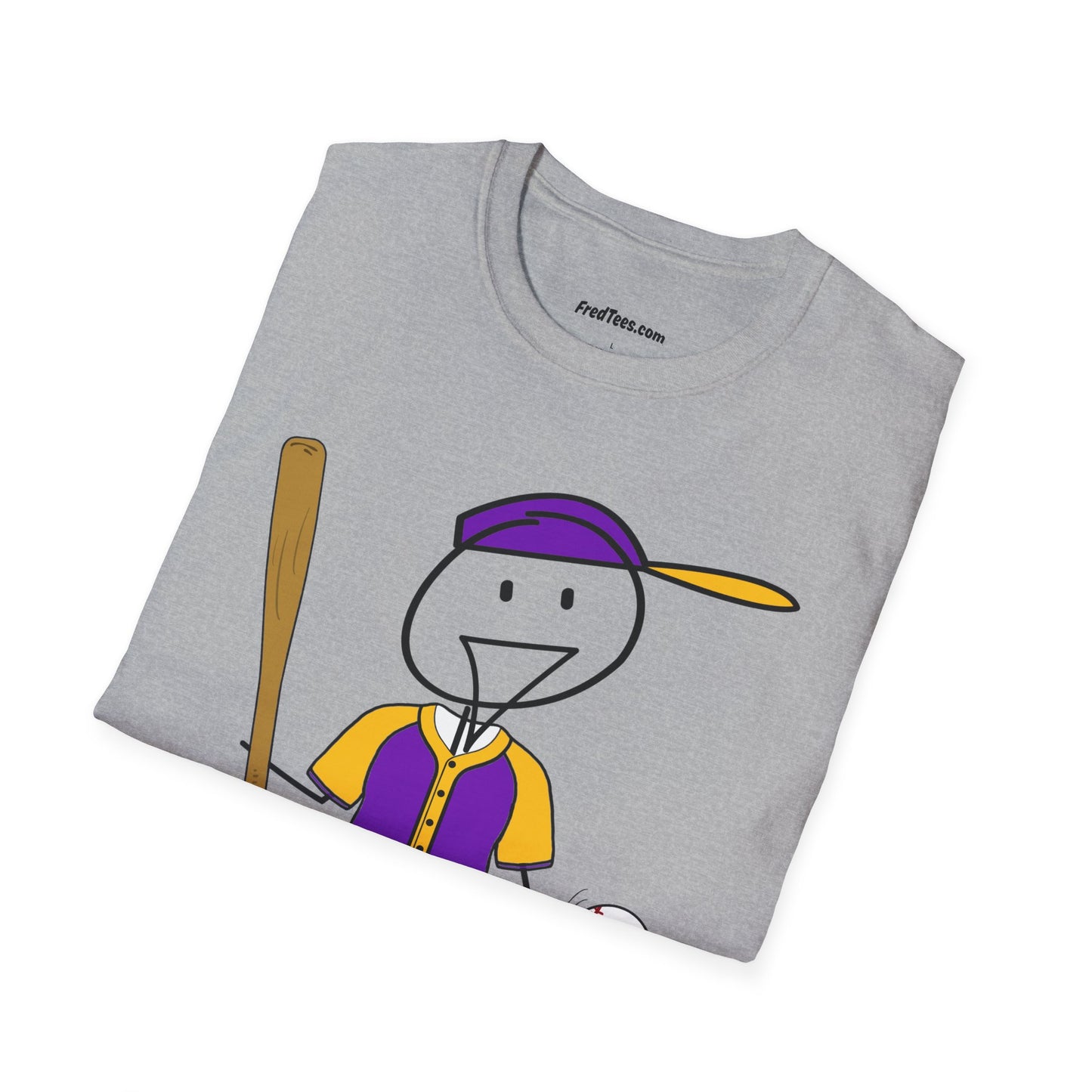 FRED is ready to PLAY BALL! His forever motto - HAVE FUN, PLAY HARD, DON’T QUIT! Purple & Yellow