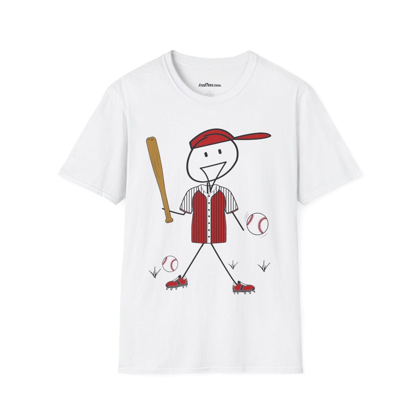 FRED is ready to PLAY BALL! His forever motto - HAVE FUN, PLAY HARD, DON’T QUIT! Red Pinstripe