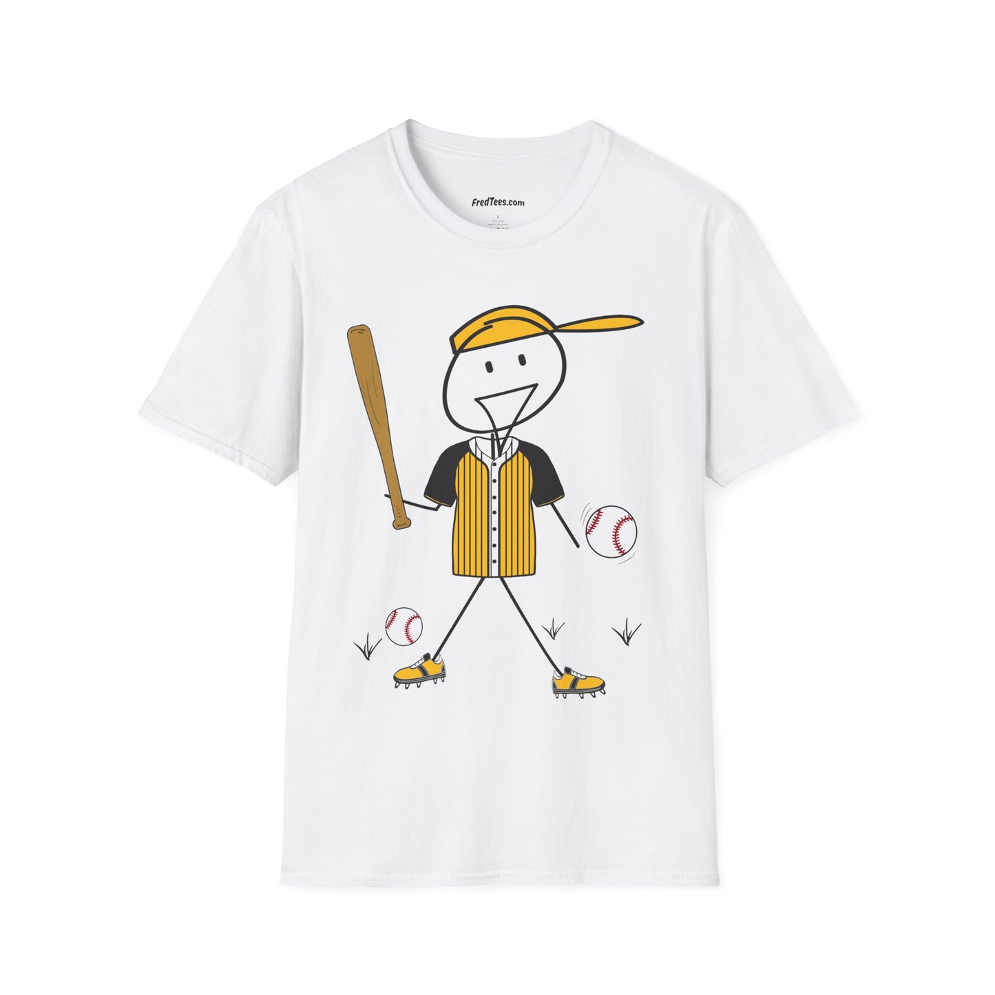 FRED is ready to PLAY BALL! His forever motto - HAVE FUN, PLAY HARD, DON’T QUIT! Yellow & Black Pinstripe