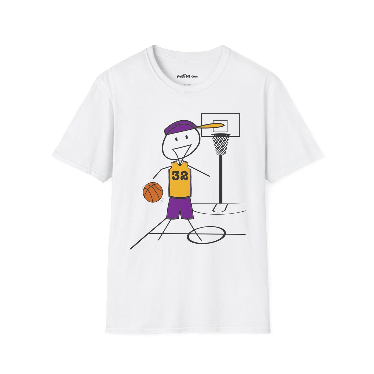 FRED is ready for the court! His forever motto - HAVE FUN, PLAY HARD, DON’T QUIT! Purple & Yellow