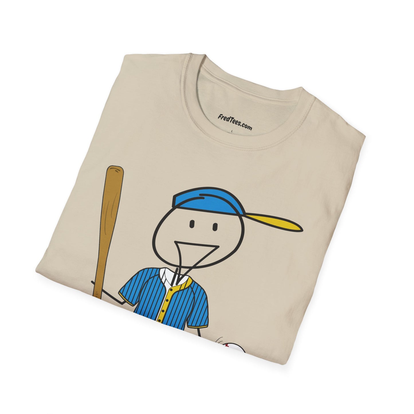 FRED is ready to PLAY BALL! His forever motto - HAVE FUN, PLAY HARD, DON’T QUIT! Aqua & Yellow Pinstripe