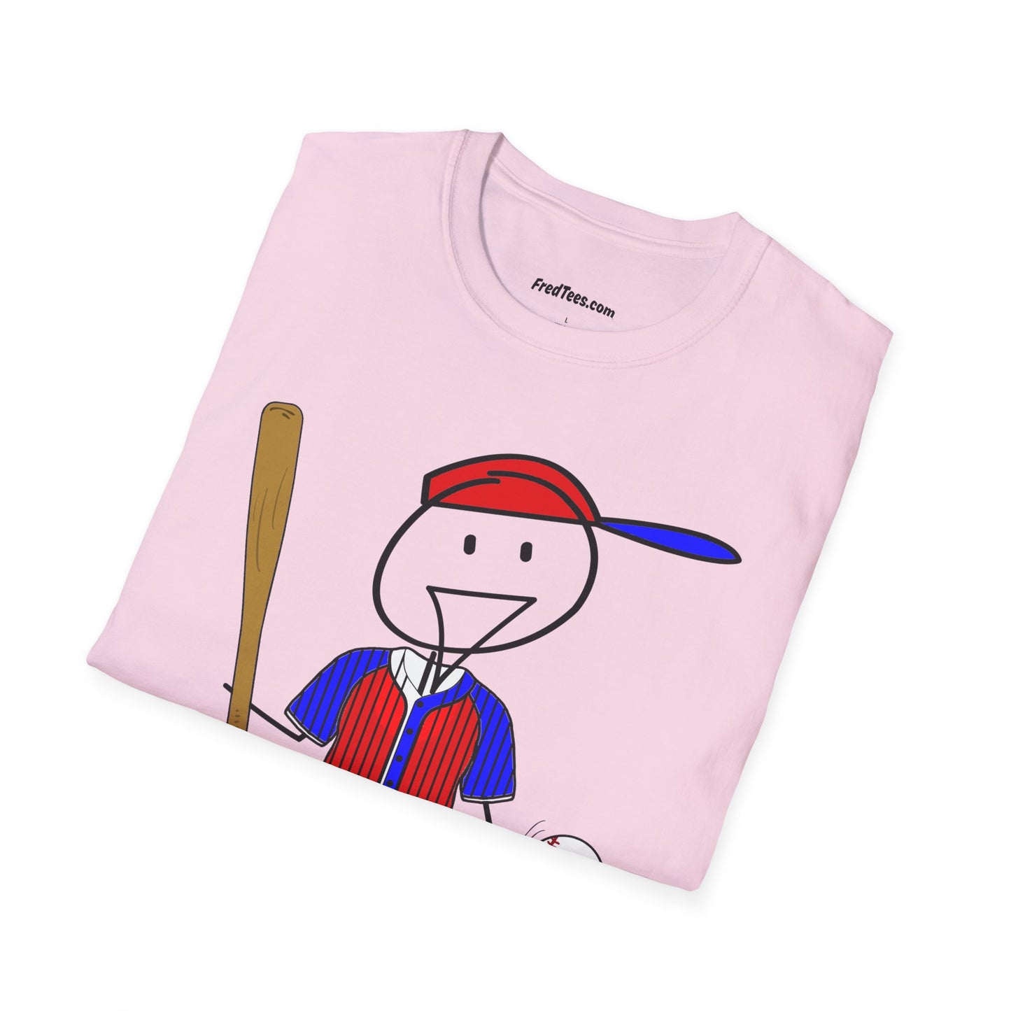 FRED is ready to PLAY BALL! His forever motto - HAVE FUN, PLAY HARD, DON’T QUIT! Red, White & Blue Pinstripe