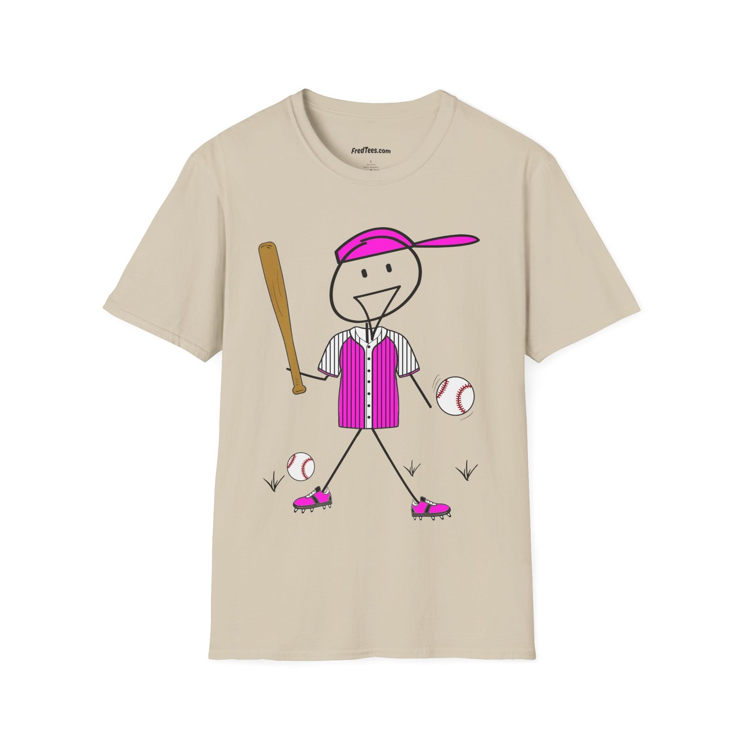 FRED is ready to PLAY BALL! His forever motto - HAVE FUN, PLAY HARD, DON’T QUIT! Hot Pink Pinstripe