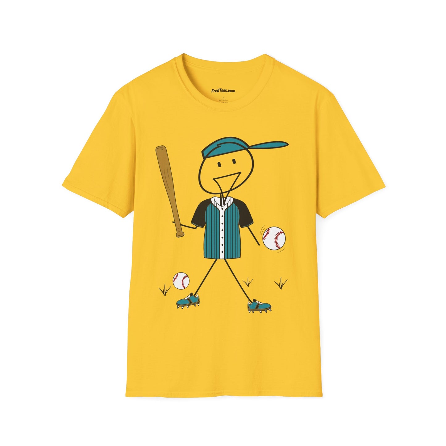 FRED is ready to PLAY BALL! His forever motto - HAVE FUN, PLAY HARD, DON’T QUIT! Teal & Black Pinstripe