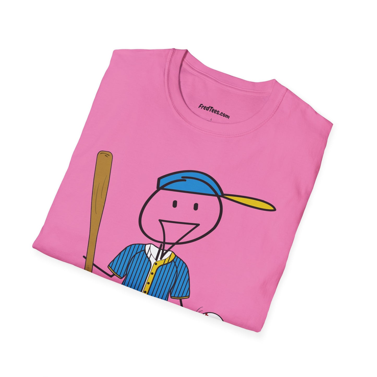 FRED is ready to PLAY BALL! His forever motto - HAVE FUN, PLAY HARD, DON’T QUIT! Aqua & Yellow Pinstripe