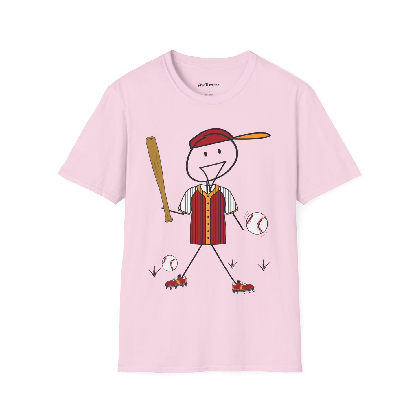 FRED is ready to PLAY BALL! His forever motto - HAVE FUN, PLAY HARD, DON’T QUIT! Red and gold pinstripe