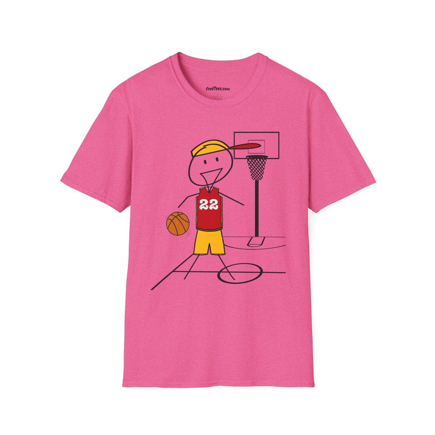 FRED is ready for the court! His forever motto - HAVE FUN, PLAY HARD, DON’T QUIT! Red & Yellow