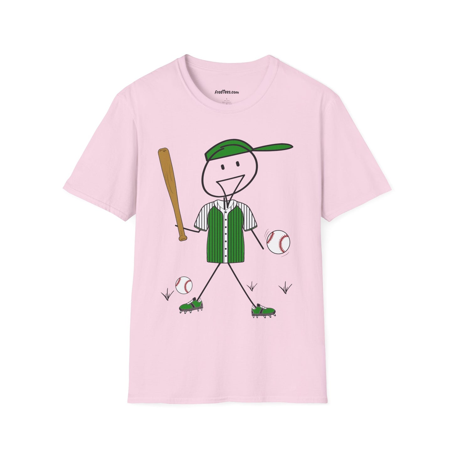 FRED is ready to PLAY BALL! His forever motto - HAVE FUN, PLAY HARD, DON’T QUIT! Green Pinstripe