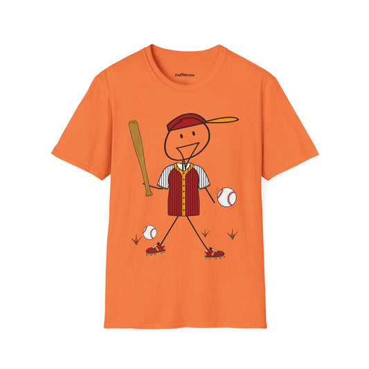 FRED is ready to PLAY BALL! His forever motto - HAVE FUN, PLAY HARD, DON’T QUIT! Red and gold pinstripe