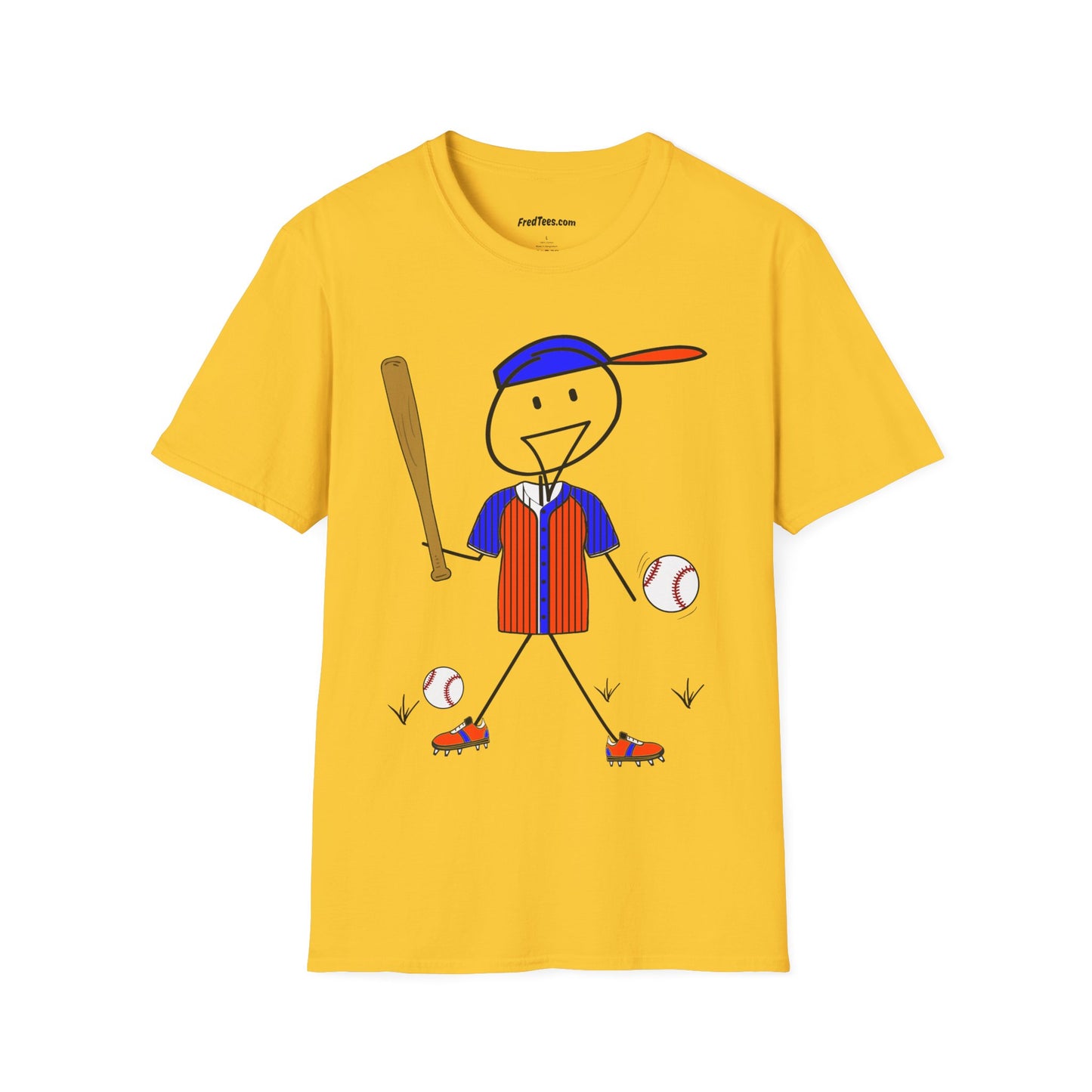 FRED is ready to PLAY BALL! His forever motto - HAVE FUN, PLAY HARD, DON’T QUIT! Orange & Royal Pinstripe