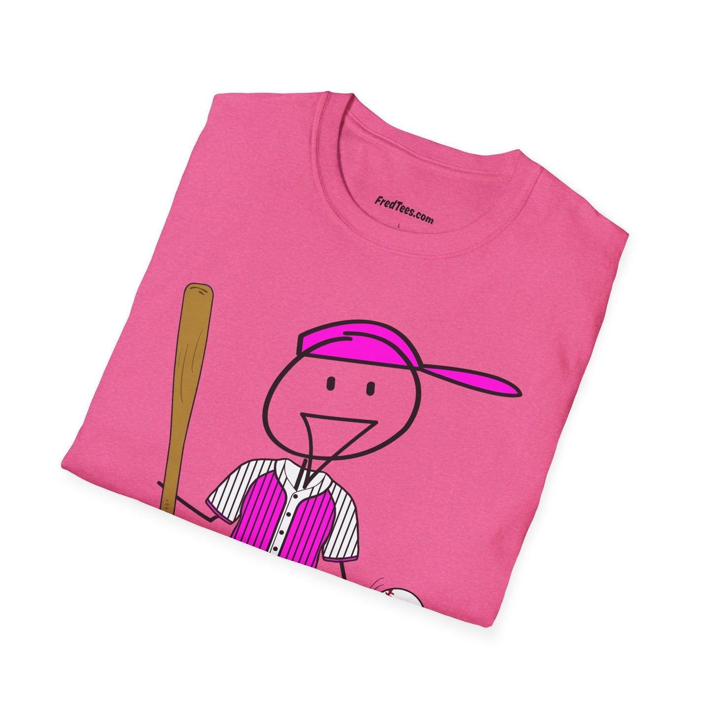 FRED is ready to PLAY BALL! His forever motto - HAVE FUN, PLAY HARD, DON’T QUIT! Hot Pink Pinstripe