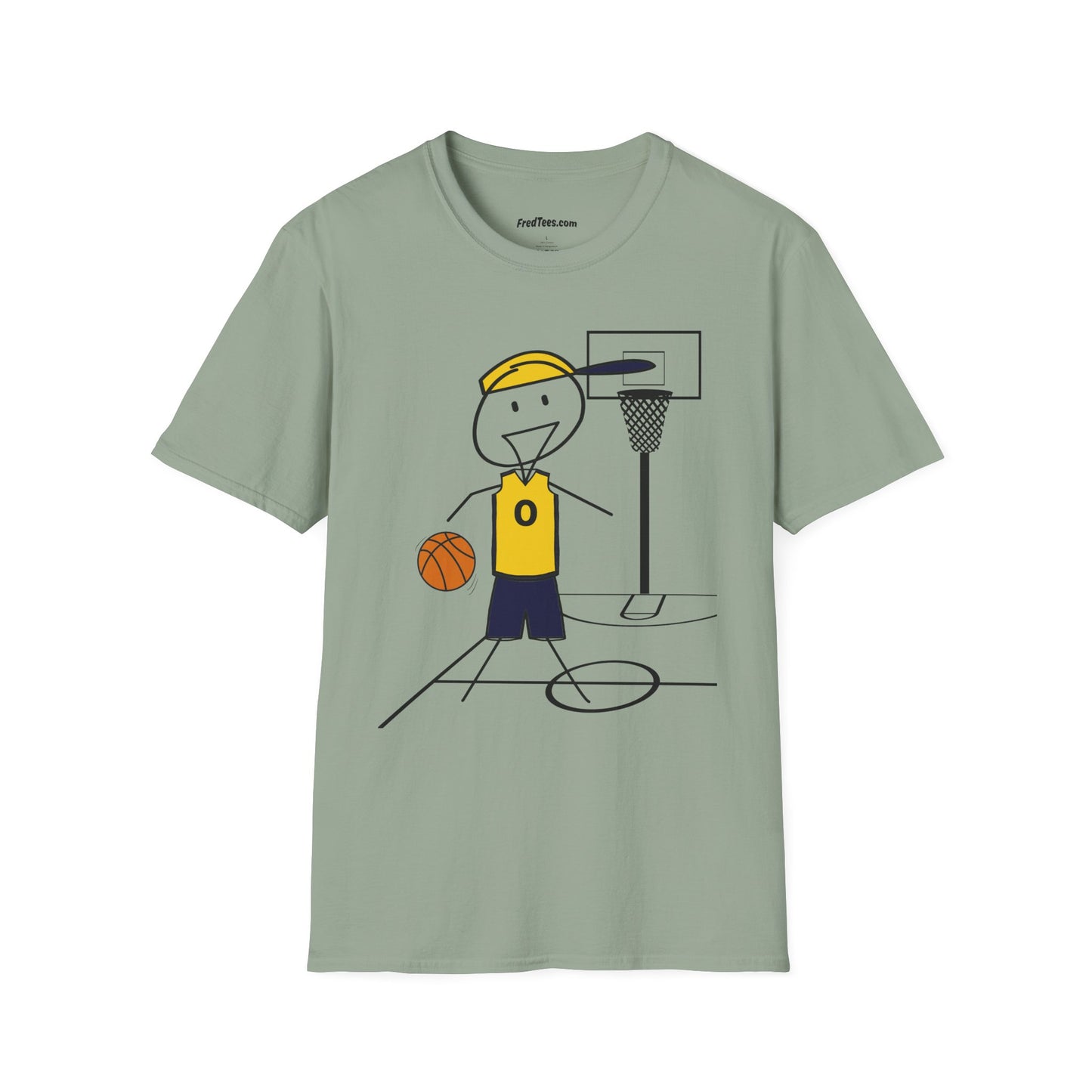 FRED is ready for the court! His forever motto - HAVE FUN, PLAY HARD, DON’T QUIT! Navy & Yellow
