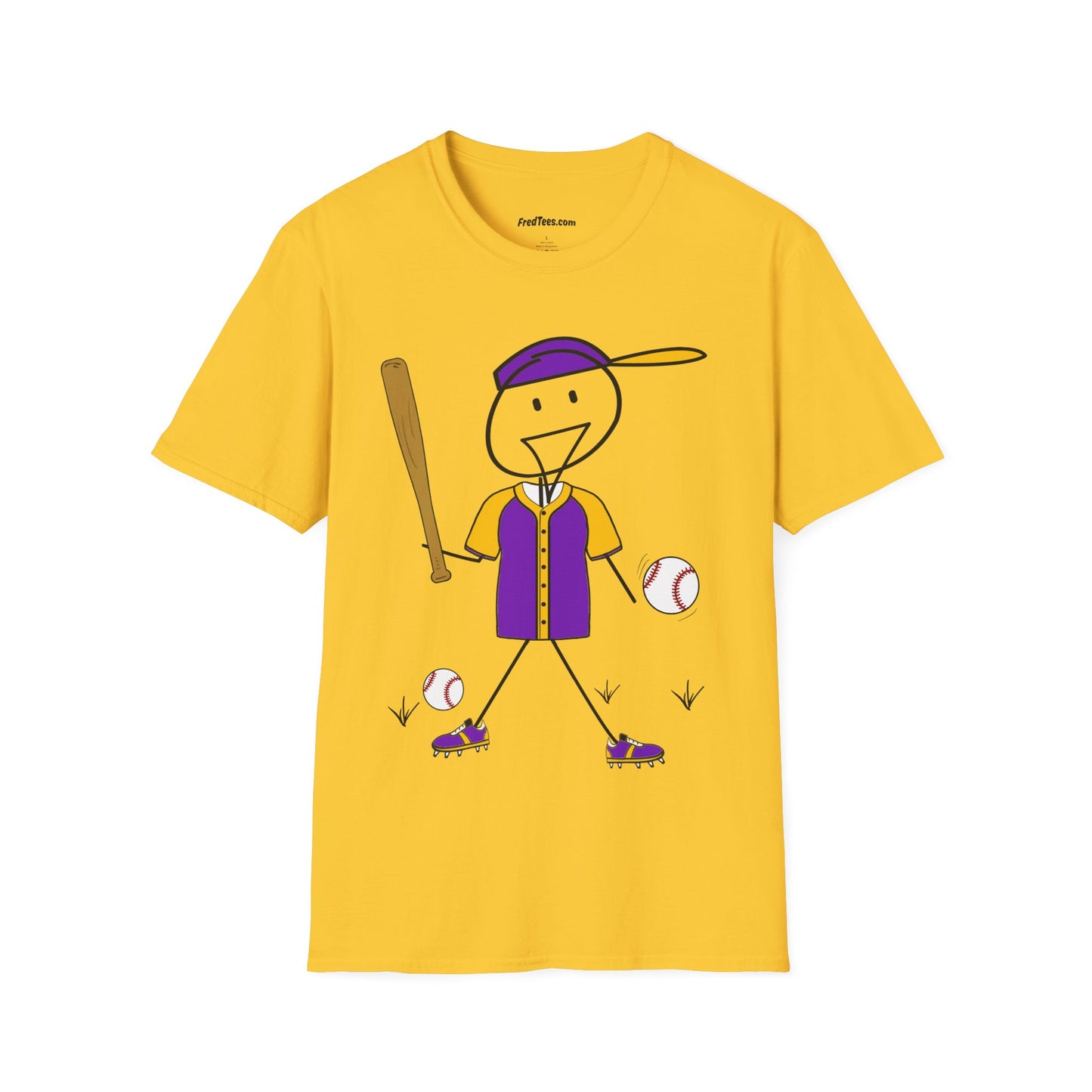 FRED is ready to PLAY BALL! His forever motto - HAVE FUN, PLAY HARD, DON’T QUIT! Purple & Yellow
