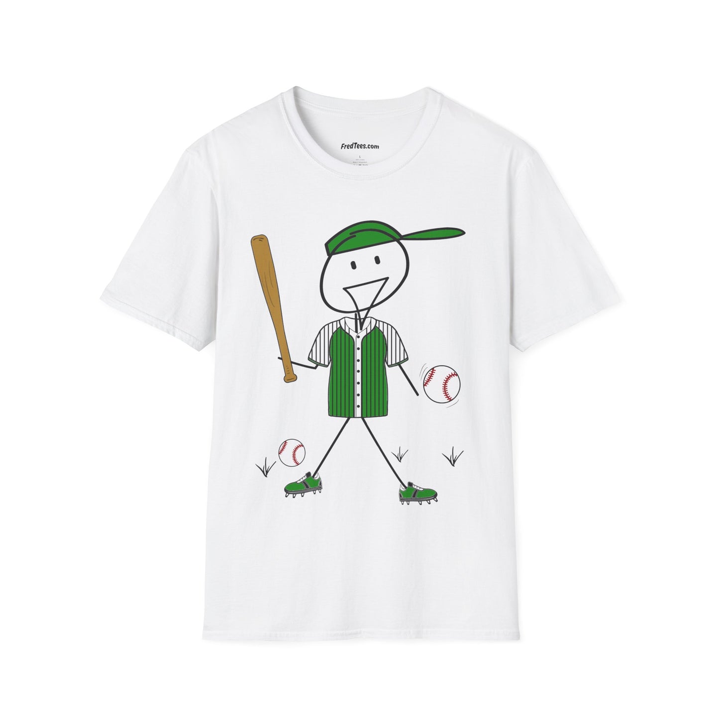 FRED is ready to PLAY BALL! His forever motto - HAVE FUN, PLAY HARD, DON’T QUIT! Green Pinstripe