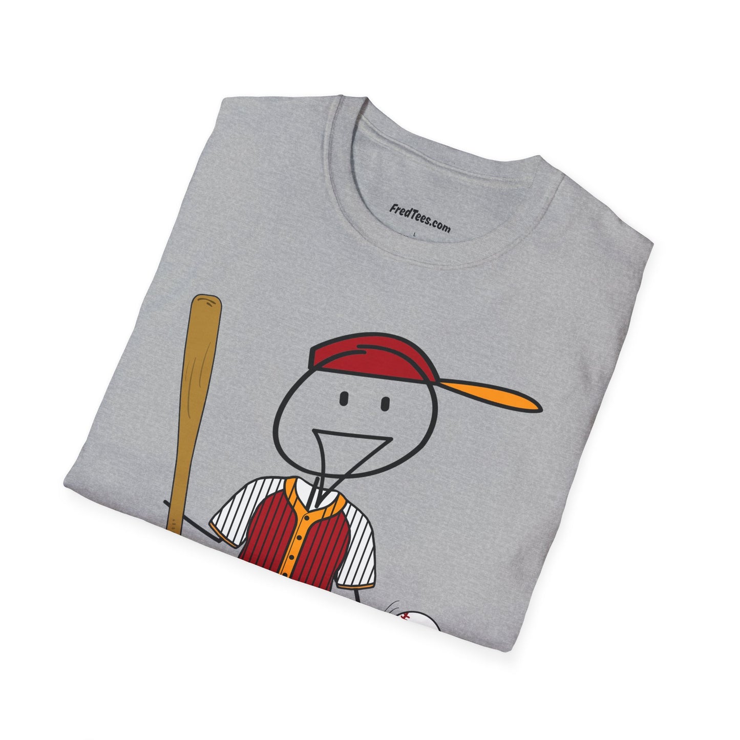 FRED is ready to PLAY BALL! His forever motto - HAVE FUN, PLAY HARD, DON’T QUIT! Red and gold pinstripe
