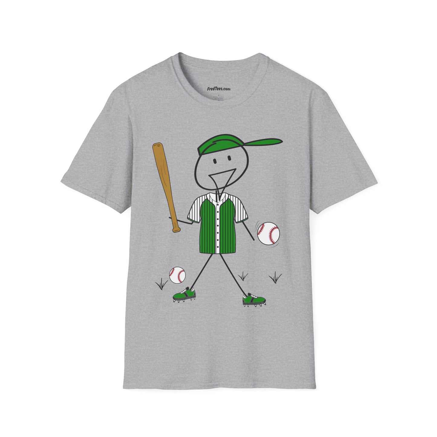 FRED is ready to PLAY BALL! His forever motto - HAVE FUN, PLAY HARD, DON’T QUIT! Green Pinstripe
