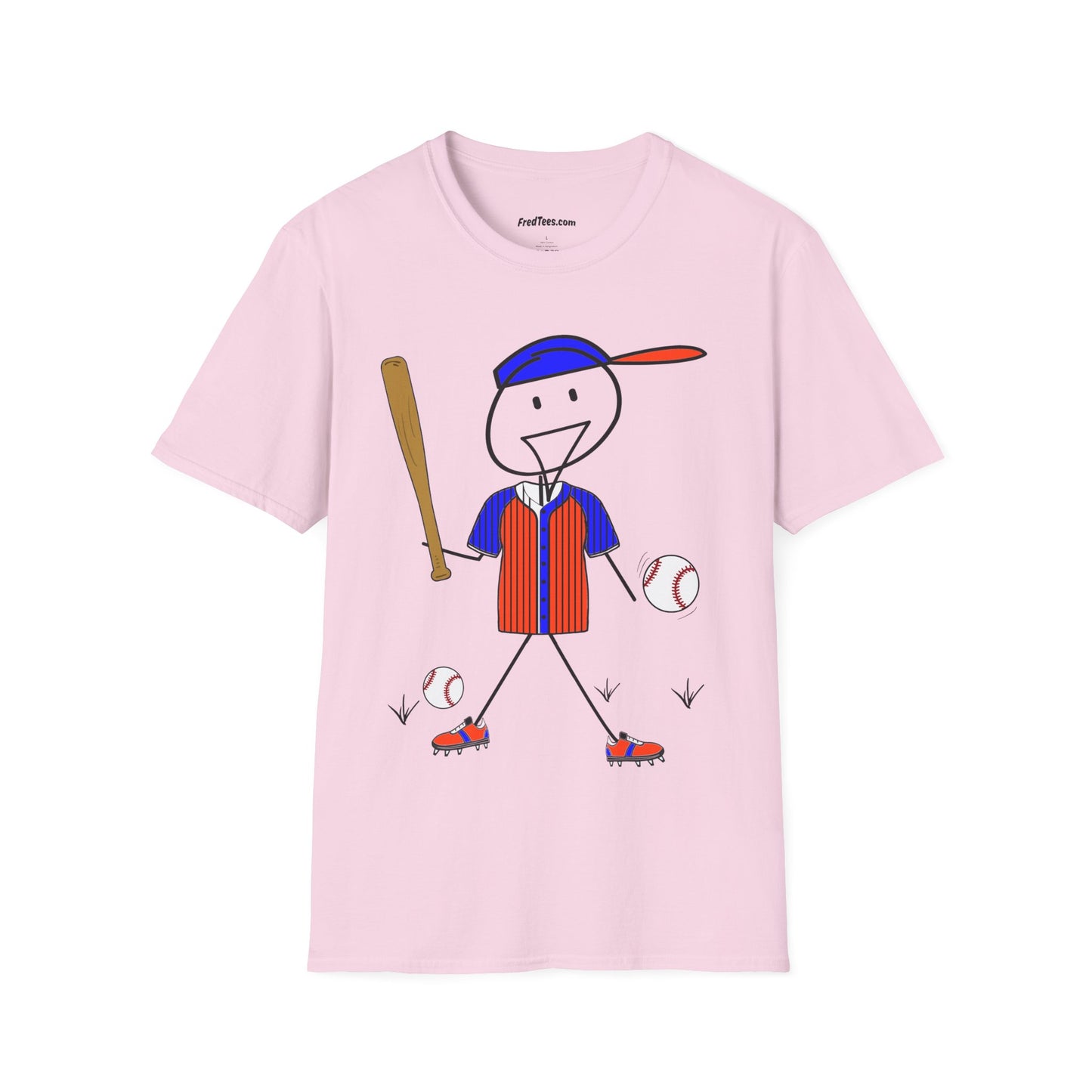 FRED is ready to PLAY BALL! His forever motto - HAVE FUN, PLAY HARD, DON’T QUIT! Orange & Royal Pinstripe