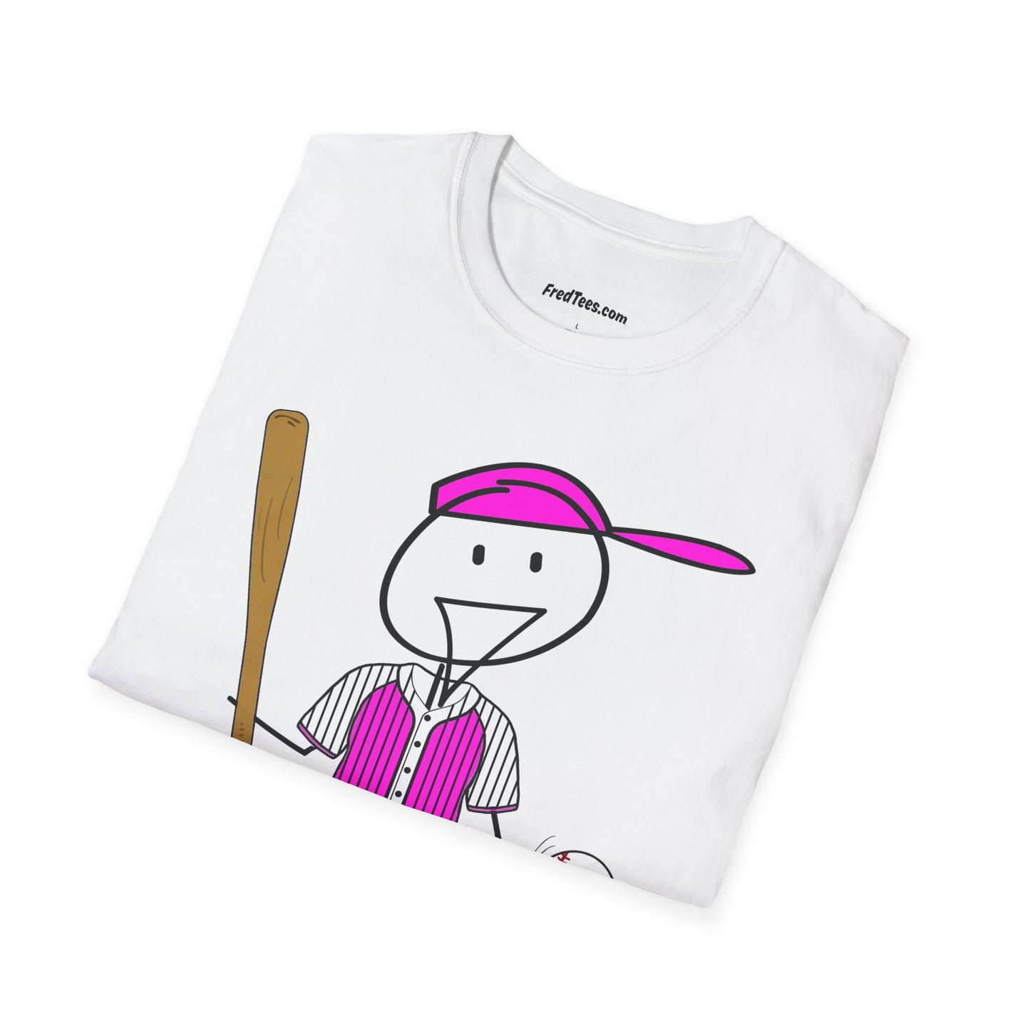 FRED is ready to PLAY BALL! His forever motto - HAVE FUN, PLAY HARD, DON’T QUIT! Hot Pink Pinstripe