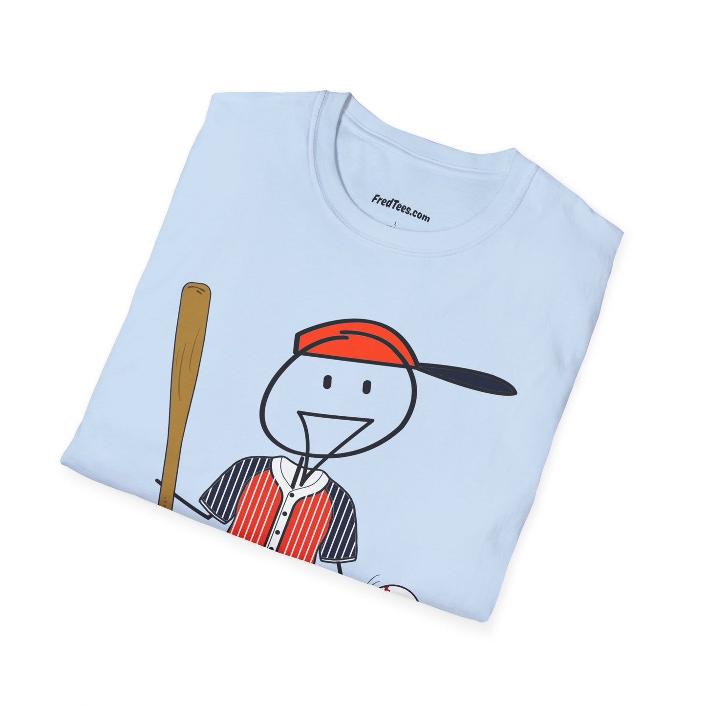 FRED is ready to PLAY BALL! His forever motto - HAVE FUN, PLAY HARD, DON’T QUIT! Orange & Navy Pinstripe