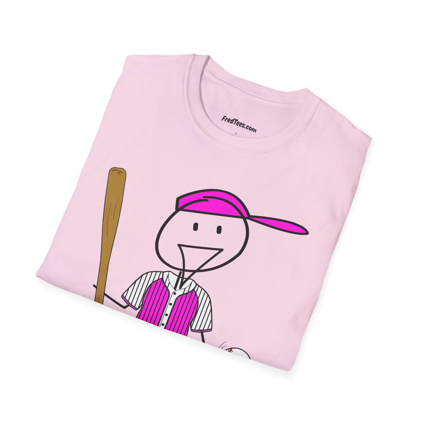 FRED is ready to PLAY BALL! His forever motto - HAVE FUN, PLAY HARD, DON’T QUIT! Hot Pink Pinstripe