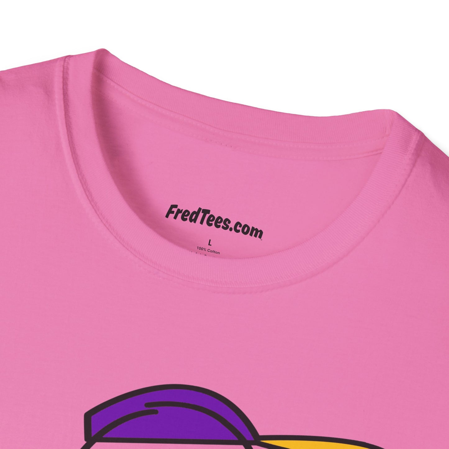 FRED is ready to PLAY BALL! His forever motto - HAVE FUN, PLAY HARD, DON’T QUIT! Purple & Yellow Pinstripe