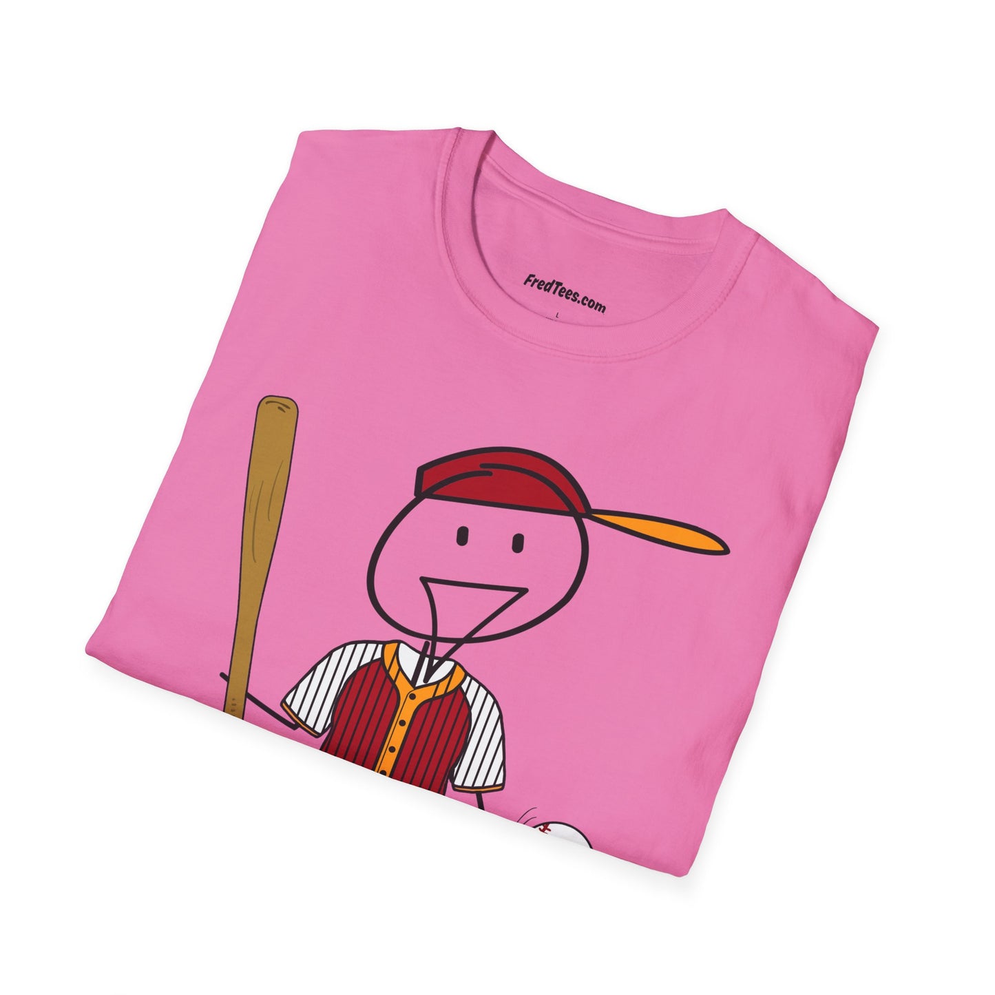 FRED is ready to PLAY BALL! His forever motto - HAVE FUN, PLAY HARD, DON’T QUIT! Red and gold pinstripe